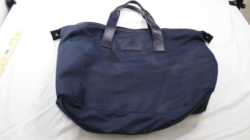 Giorgio Armani Tote Duffle Travel Bag L Blue Matière Mens Folding